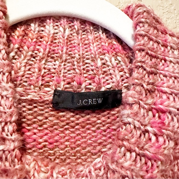 J Crew Space Dyed Mockneck Rasberry Pink Knit Sweater Size Medium - Picture 3 of 4
